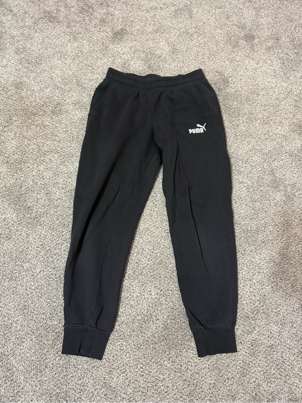Puma Black Sweat Joggers with White Logo